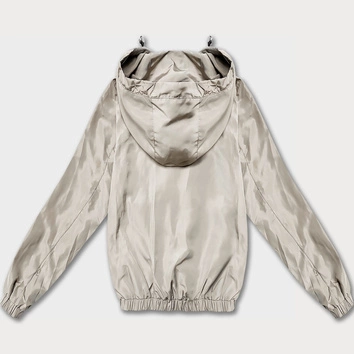 Cienka krótka kurtka damska na podszewce Glakate jasny beż (LU98017#)