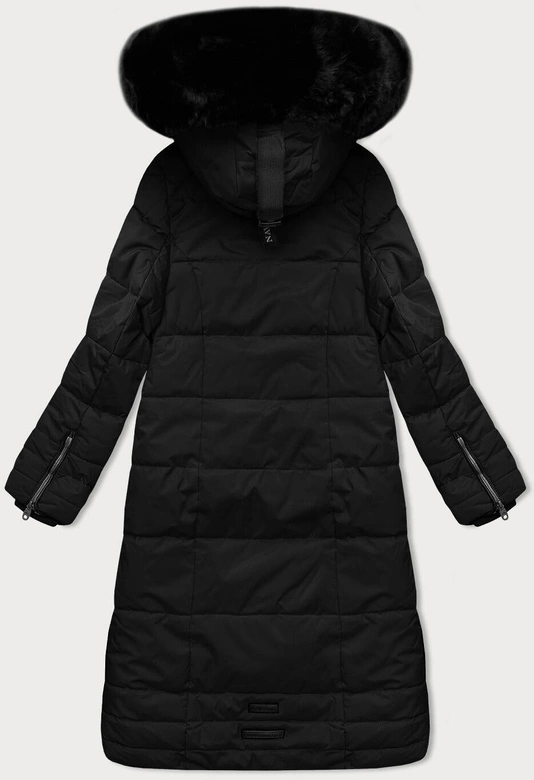 Gruba zimowa kurtka damska z torbą na zakupy Navahoo czarna (FAHMIYAA)