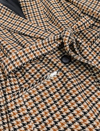 KLASYCZNY PŁASZCZ Z PASKIEM BRĄZOWY (2720)