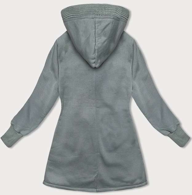 Długa bluza damska szarozielona (AMG-321A)