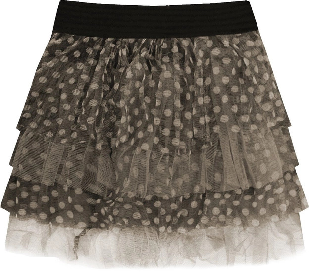 SPÓDNICA MINI W GROSZKI BRĄZOWA (379ART)