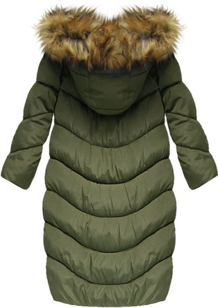 PIKOWANA KURTKA Z RĘKAWEM 3/4 KHAKI (W702)