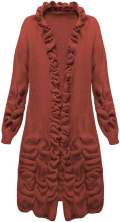 SWETER Z MARSZCZENIAMI I DZIURAMI CEGLASTY (126ART)