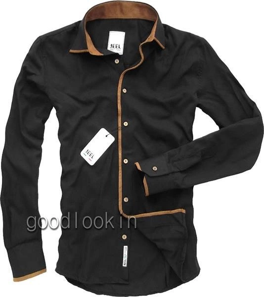 REWELACYJNA CZARNA KOSZULA MĘSKA JEEL Jeans (4005)