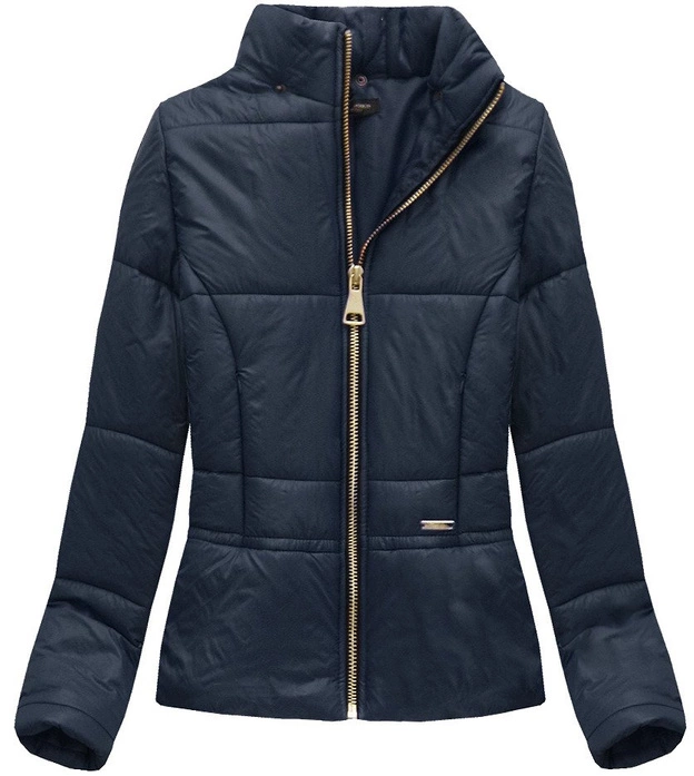 KRÓTKA PIKOWANA KURTKA GRANATOWA (X8055X)