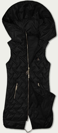 Pikowana kamizelka z kapturem S'West czarna (B8339-1)