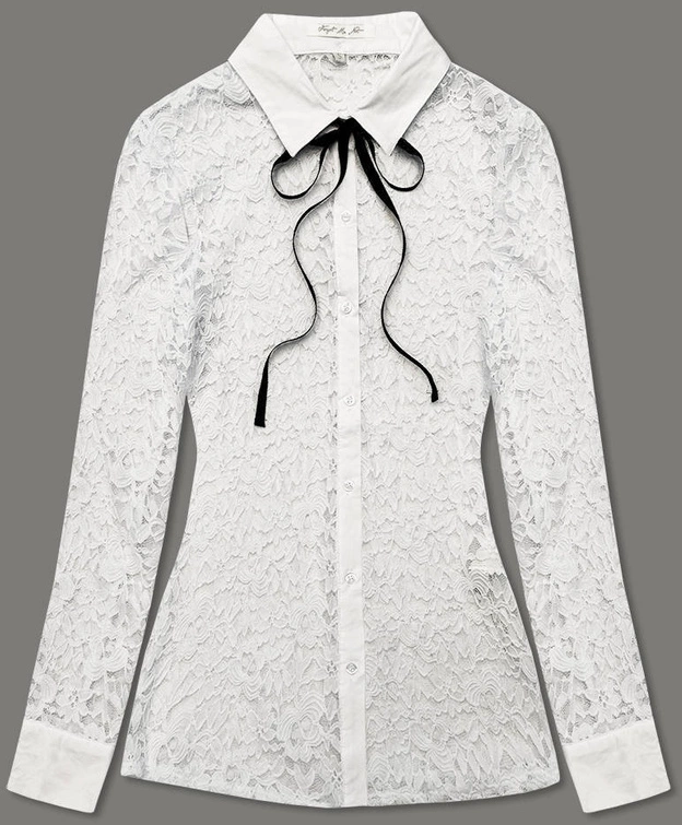 Koronkowa bluzka damska ecru (SSH16292)