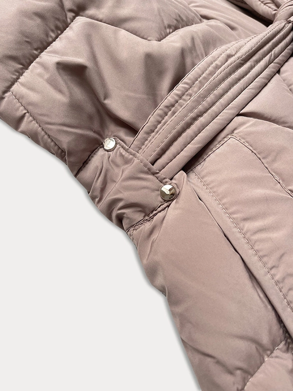 Przejściowa kurtka damska z paskiem J Style beżowa (16M9176-62)