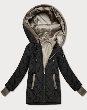 Damska kurtka z dzianinowymi wstawkami S'West czarna (B8561-1)