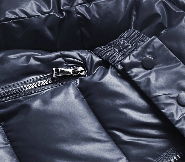 DŁUGA KURTKA ZIMOWA DAMSKA GRANATOWA (TY040-2)