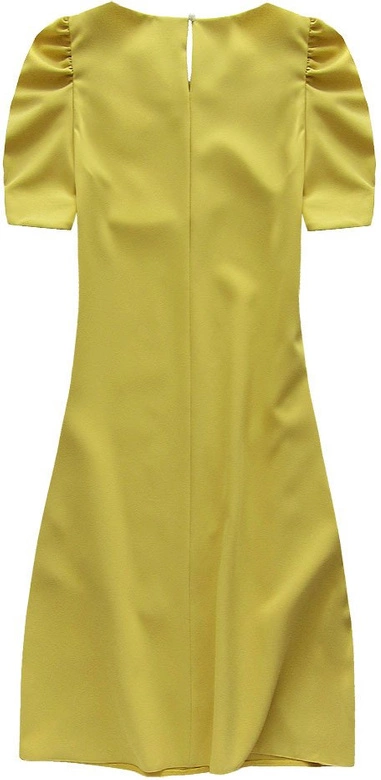 PROSTA SUKIENKA Z BUFKAMI MUSZTARDOWA (84ART)