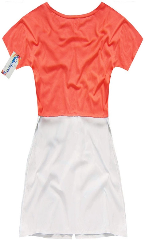 TUNIKA Z ŁĄCZONYCH MATERIAŁÓW KORALOWA (ART9/2)