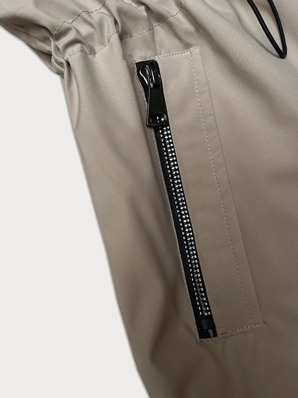 Cienka kurtka z kapturem S'West ciemny beż (B8236-46)