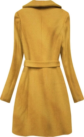 ELEGANCKI PŁASZCZ Z PASKIEM MUSZTARDOWY (X2708X)