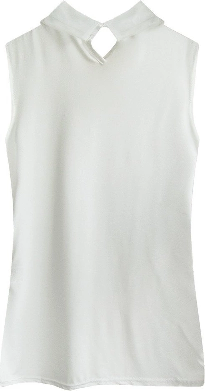 ELEGANCKA BLUZKA Z KOŁNIERZYKIEM BIAŁA (8520-1)