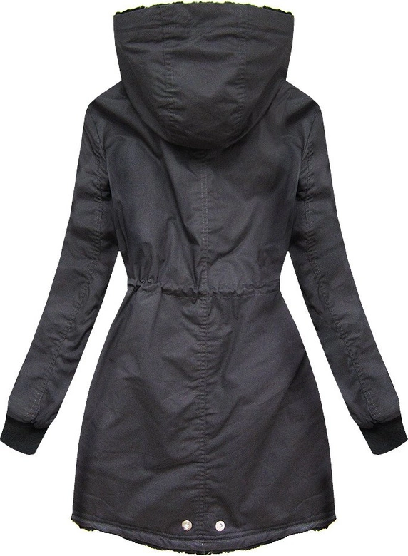 DAMSKA DWUSTRONNA PARKA ZIMOWA GRAFITOWA (A623)