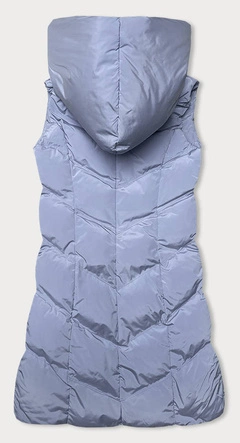 Kamizelka damska ze stójką i kapturem wrzos (23-011)