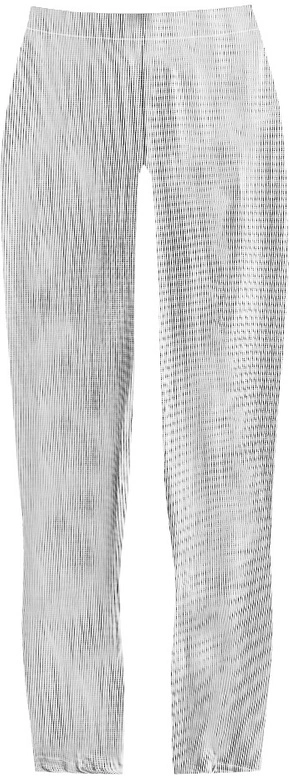 BŁYSZCZĄCE LEGGINSY W GEOMETRYCZNY WZÓR BIAŁO-CZARNE (323/1ART)