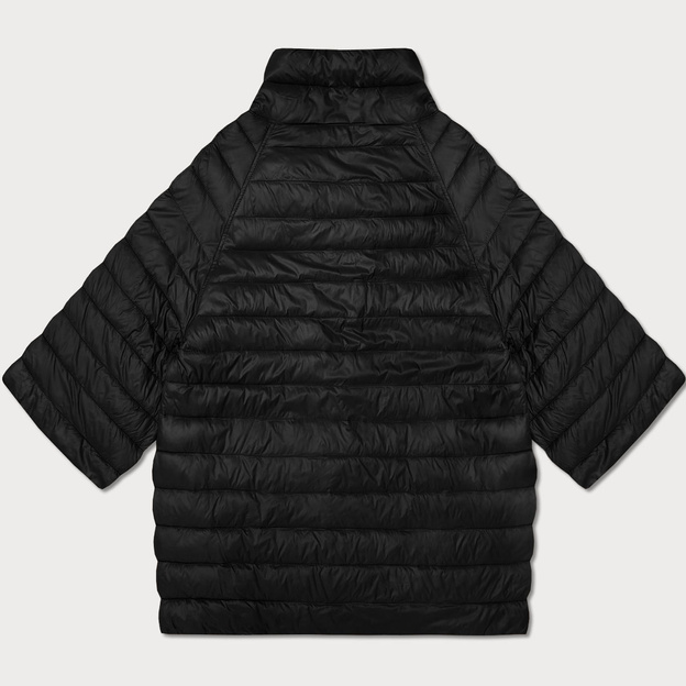 Dwustronna kurtka damska plus size z rękawem 3/4 Goodlookin czarna/panterka (M6-6308-1)