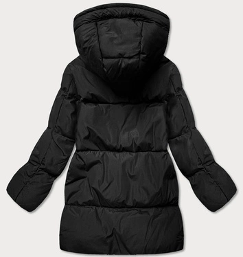 Zimowa kurtka damska typu puffer czarna (ad6076)