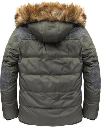 KURTKA ZIMOWA Z PUCHEM NATURALNYM KHAKI (5006)