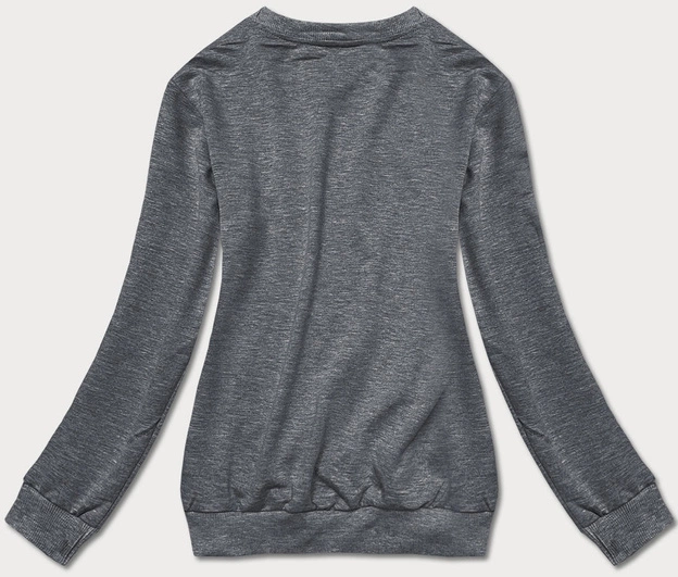 Cienka bluza dresowa damska ze ściągaczami ciemna szara (68W05-5)