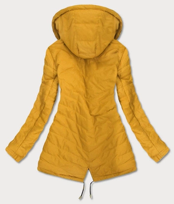 DWUSTRONNA KURTKA PARKA DAMSKA GRANATOWO/ŻÓŁTA (W652)