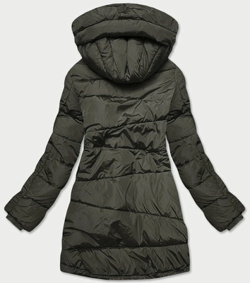 Asymetryczna kurtka damska zimowa army (m-21113)
