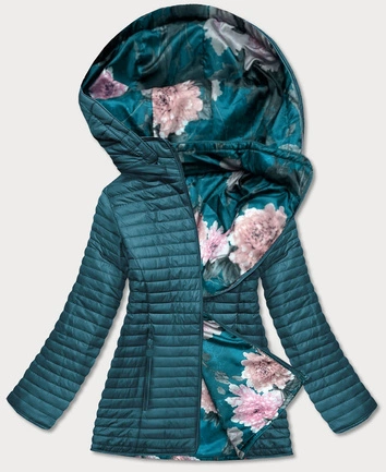 Damska dwustronna kurtka z kapturem morska (sf732)