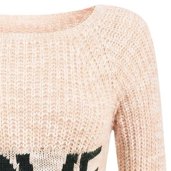 RÓŻOWY SWETER Z NAPISEM LOVE (SW08)