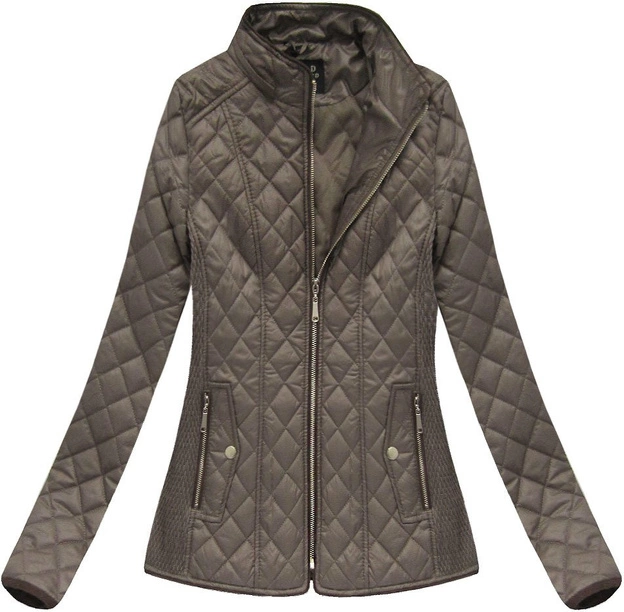 PIKOWANA KURTKA Z KAPTUREM BRĄZOWA (7063)