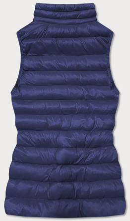 Krótka kamizelka pikowana damska ciemnoniebieska (23077-215)