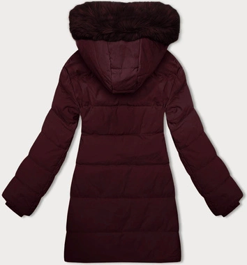 Zimowa kurtka damska z kapturem J Style bordowa (16M9099-06)