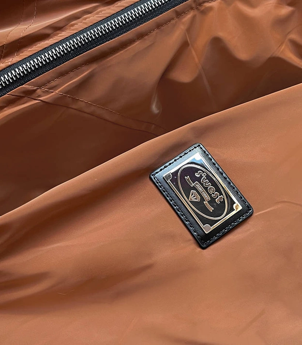 Kurtka damska z kapturem karmelowa (b8105-12)