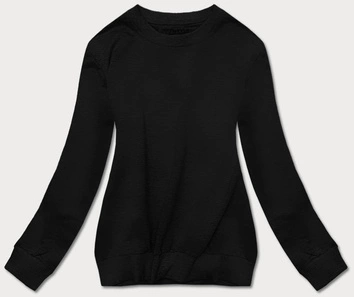 Cienka bluza dresowa damska ze ściągaczami czarna (68W05-3)