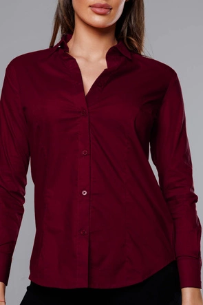 Klasyczna koszula damska bordowa (HH039-6)