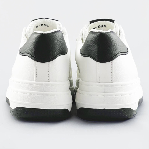 Sportowe buty z łańcuchem damskie biało-czarne (b-545)