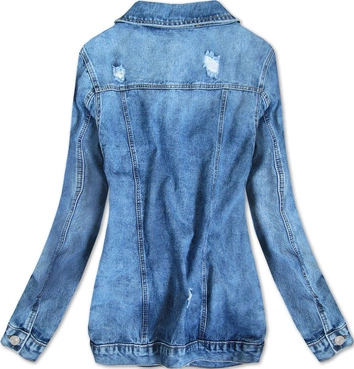 DAMSKA KURTKA JEANSOWA OVERSIZE NIEBIESKA (039K)