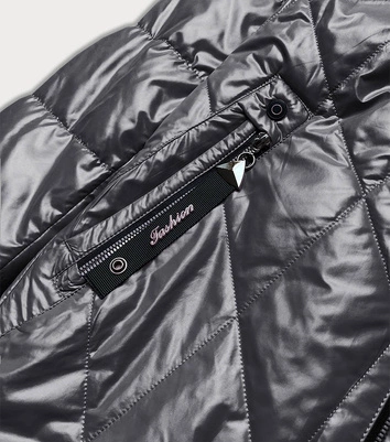 Damska kurtka z kapturem grafitowa (7726)