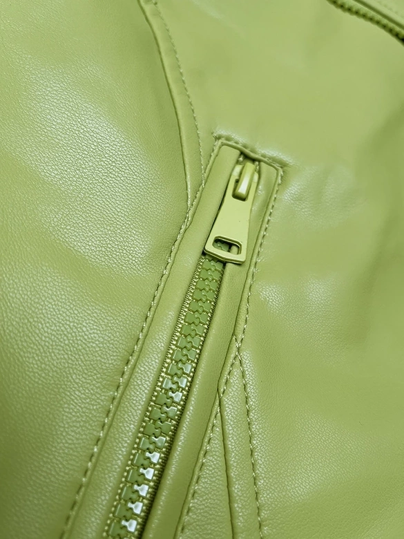 Kurtka ramoneska z asymetrycznym zamkiem J Style pistacjowa (11Z8130)