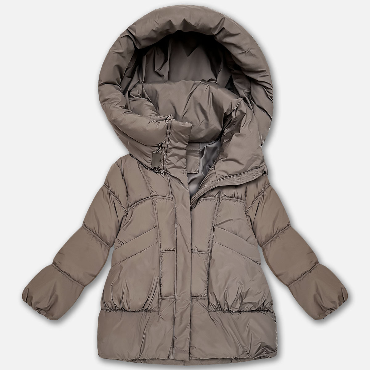 Puchowa damska kurtka oversize S'West jasny brązowy (B8539-48)