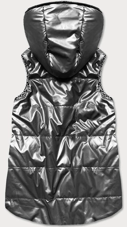 Rozkloszowany dwustronny bezrękawnik damski szary (b8006-70)