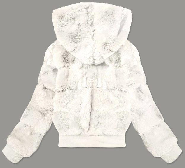 Krótka kurtka damska futerko biała (br9748-26)