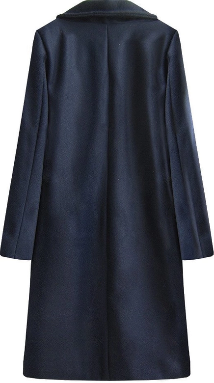 DŁUGI BAWEŁNIANY PŁASZCZ GRANATOWY (515/1ART)