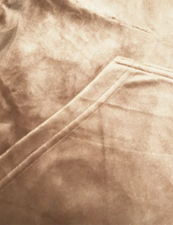 Welurowy dres damski z rozpinaną bluzą beżowy (8C1176-159)