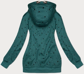 Damska bluza z kapturem gwiazdki zielona (2305)