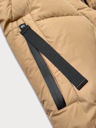 Zimowa kurtka damska do kolan J Style camel (5M3232-84)