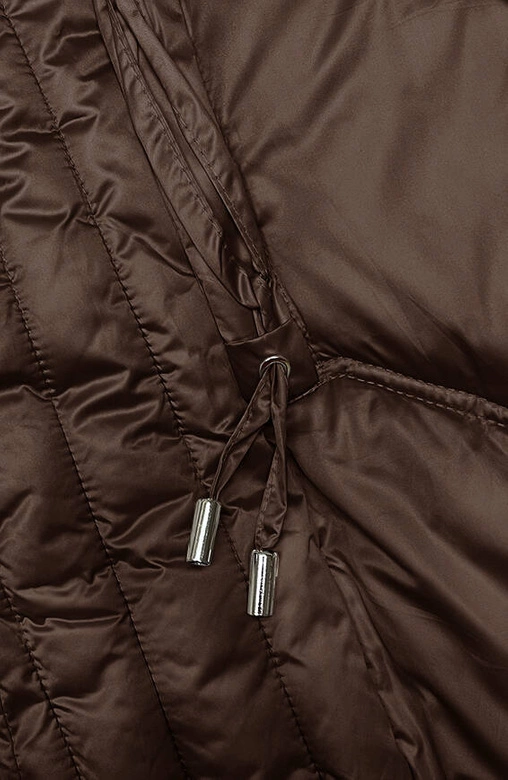 Taliowana długa kurtka zimowa brązowa S'west (B8201-14)