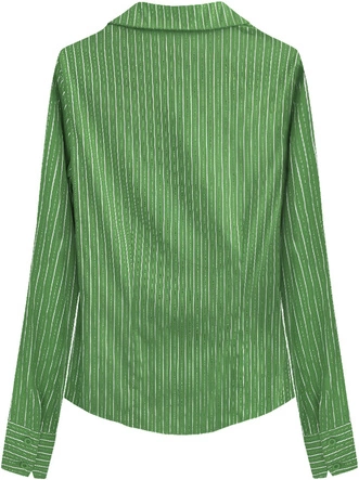 ELEGANCKA KOSZULA W PASKI ZIELONA (1086)