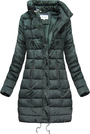 DAMSKA ZIMOWA PIKOWANA KURTKA Z KAPTUREM ZIELONA (J18-003)
